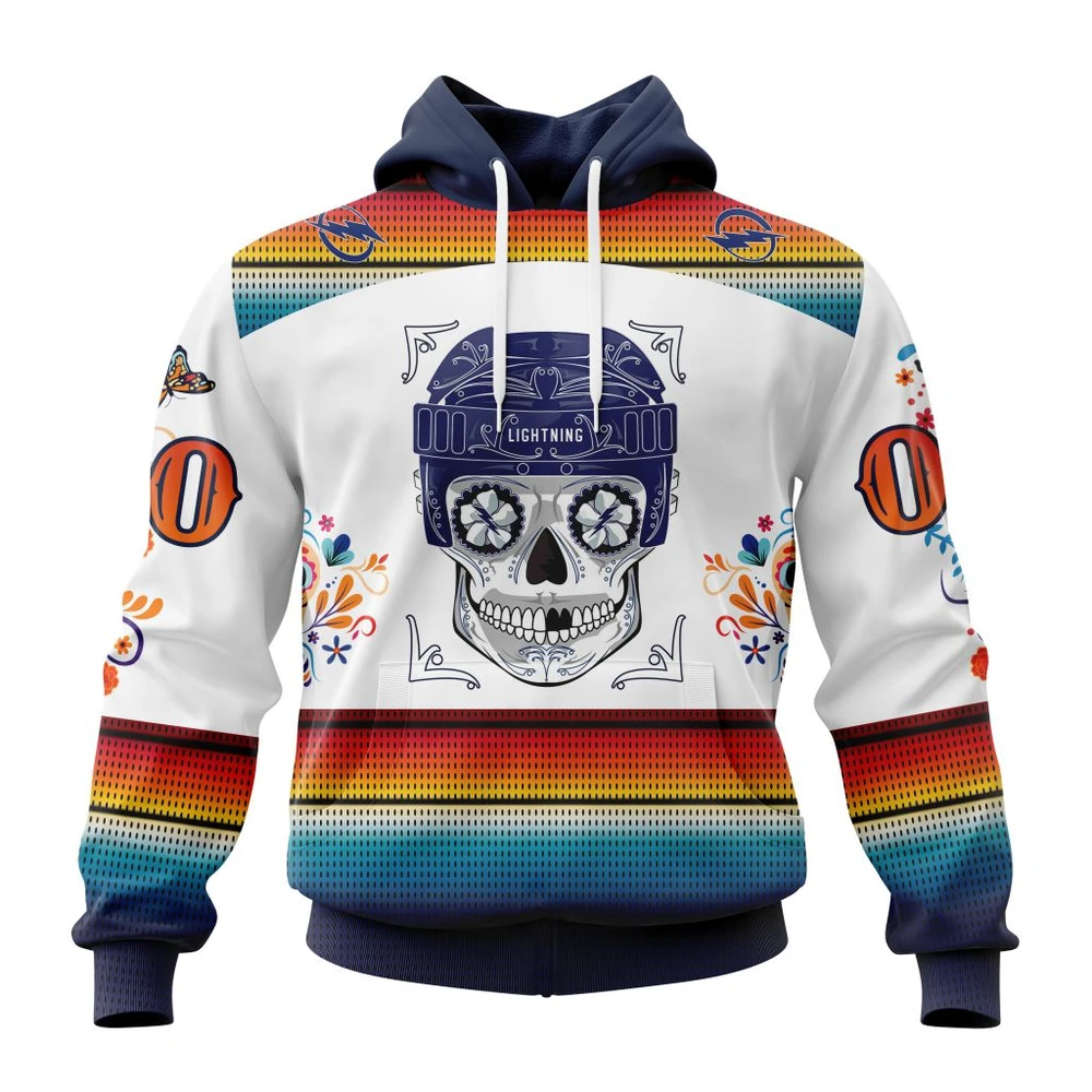 Tampa Bay Lightning Special Design For Dia De Los Muertos All Over Print Hoodie Style 53629