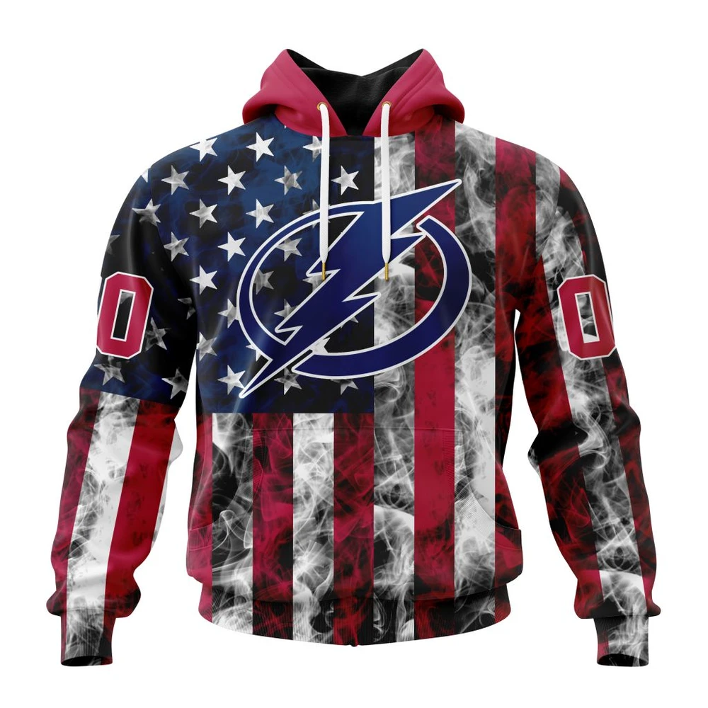 Tampa Bay Lightning Special Design For Independence Day The Fourth Of July All Over Print Hoodie Style 79654