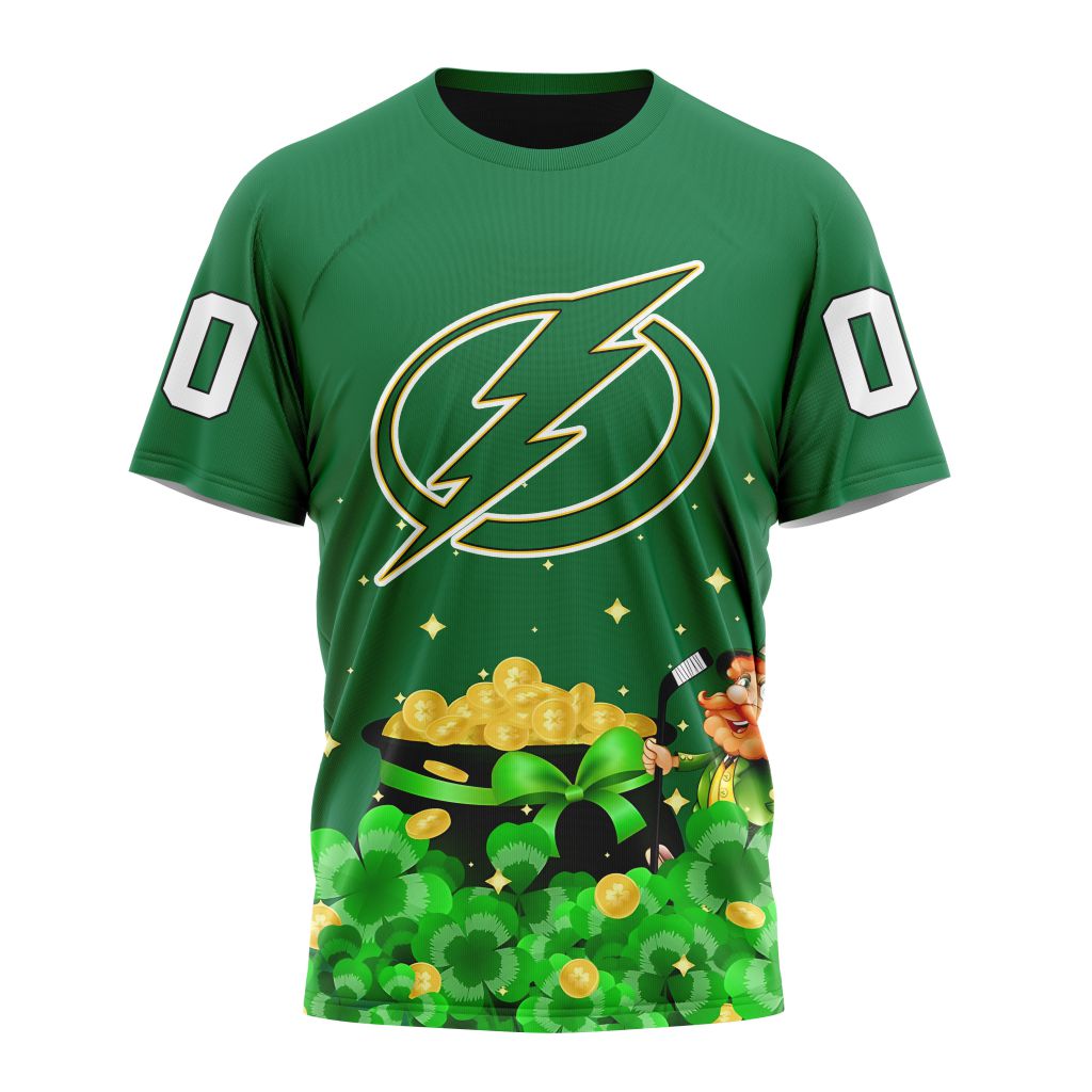 Tampa Bay Lightning Special Design For St.Patrick's Day Personalized Name And Number T-Shirt Oregontrailrvpk Shirt