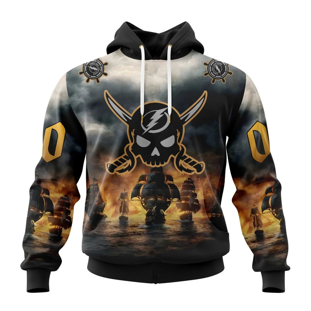 Tampa Bay Lightning Special Gasparilla Design All Over Print Hoodie Style 56430