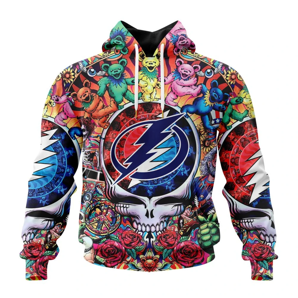 Tampa Bay Lightning Special Grateful Dead Design All Over Print Hoodie Style 76180