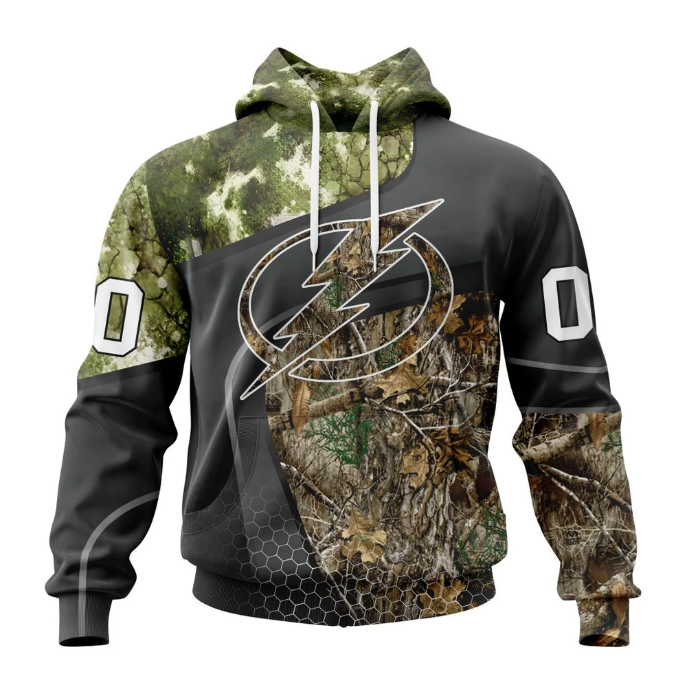 Tampa Bay Lightning Special Hunting Camo Design All Over Print Hoodie Style 11804
