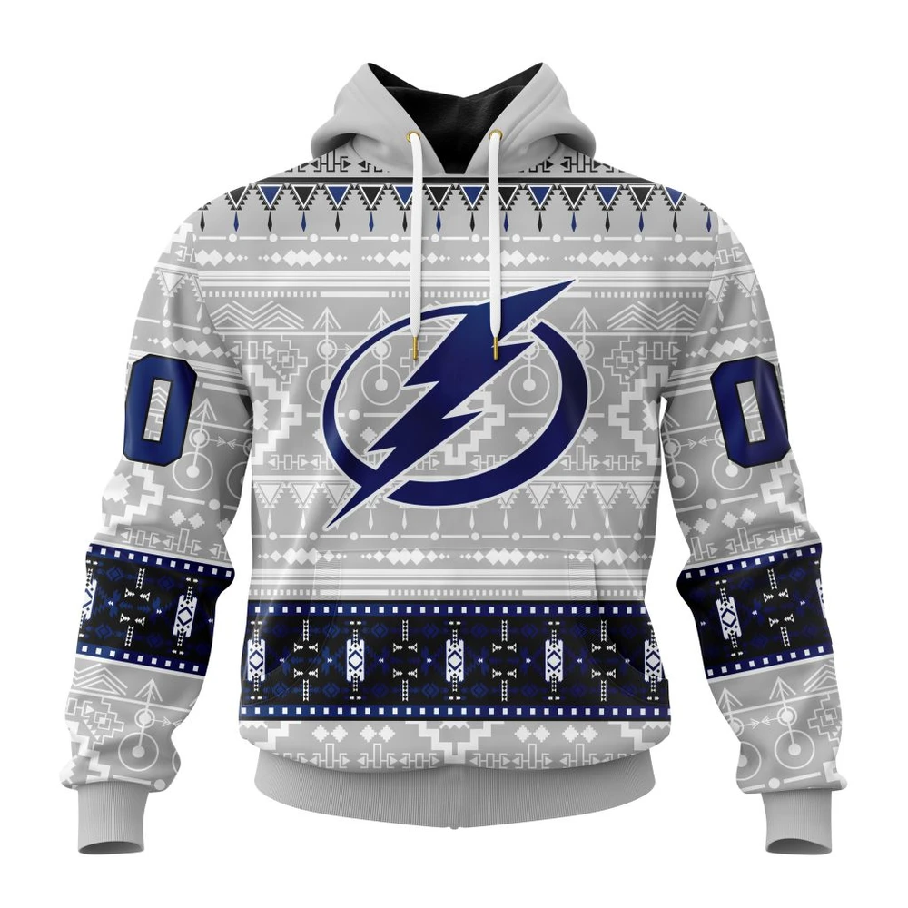 Tampa Bay Lightning Special Native Design All Over Print Hoodie Style 87368