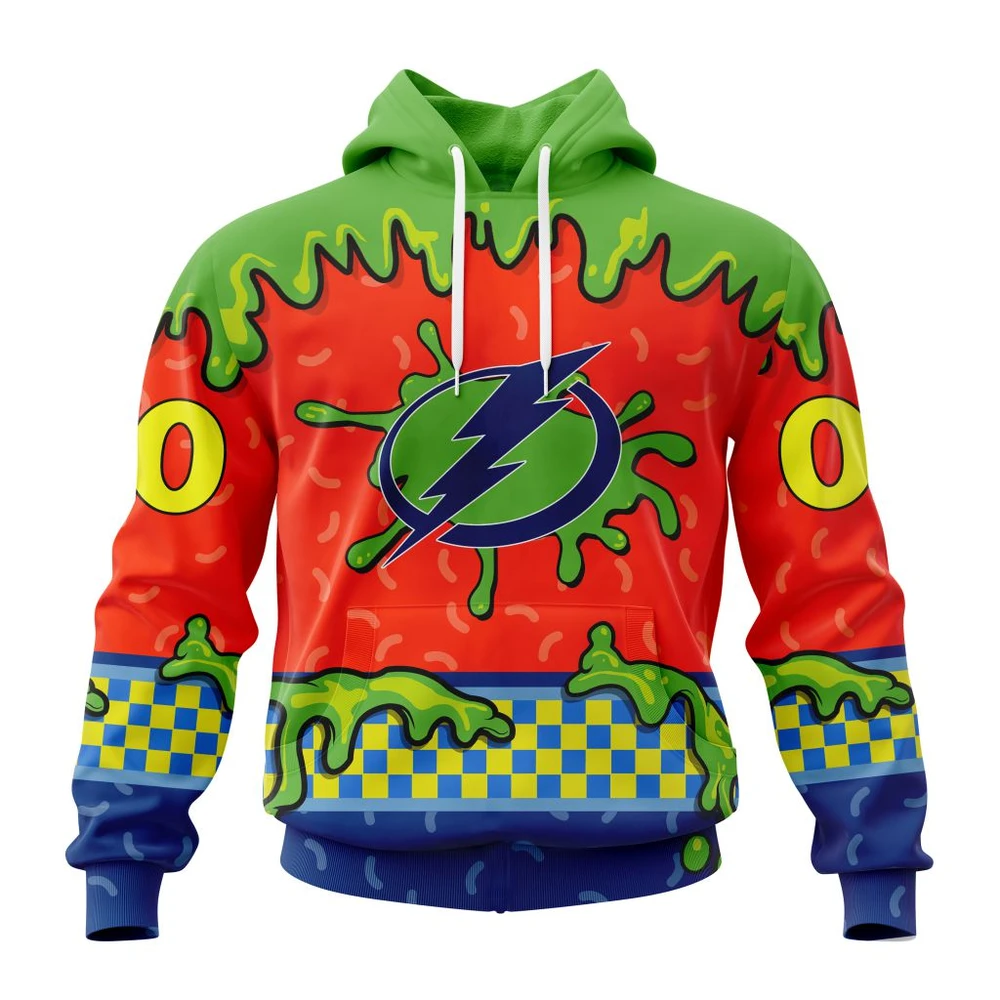 Tampa Bay Lightning Special Nickelodeon Design All Over Print Hoodie Style 33627