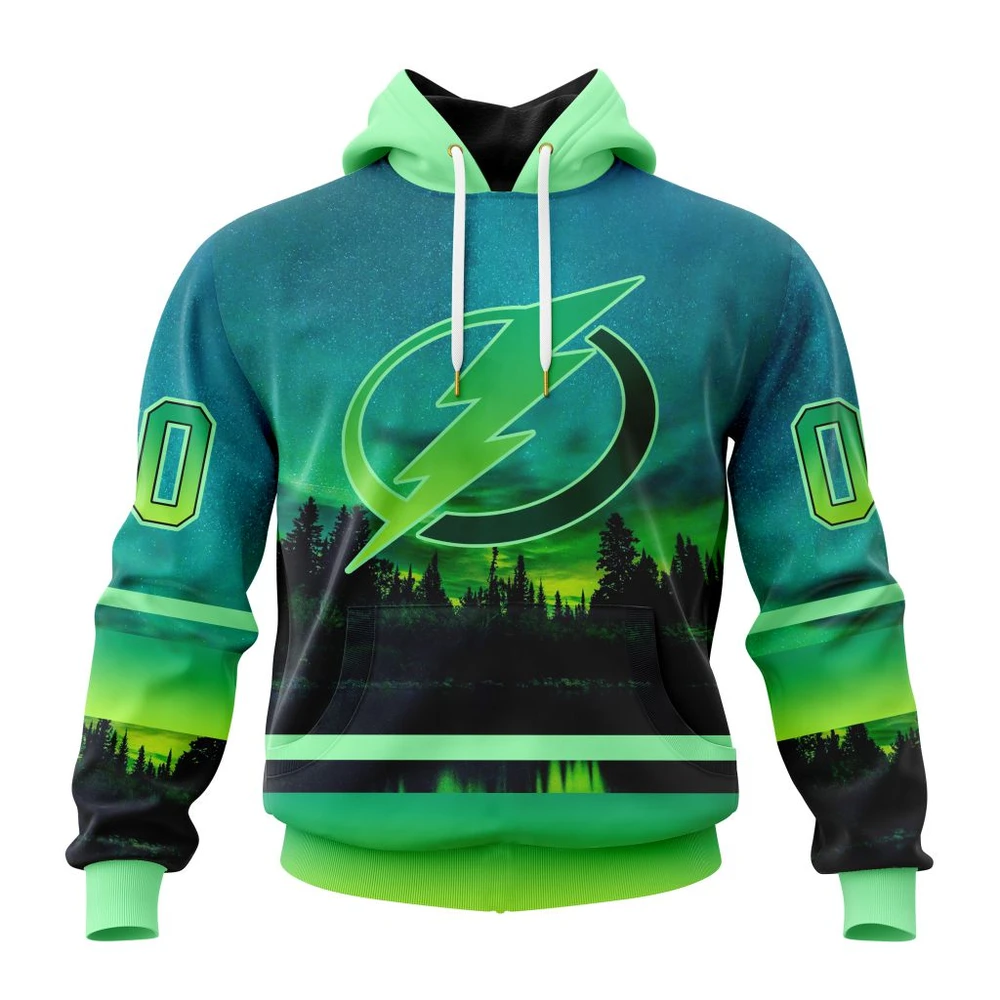 Tampa Bay Lightning Special Northern Lights Design All Over Print Hoodie Style 94902