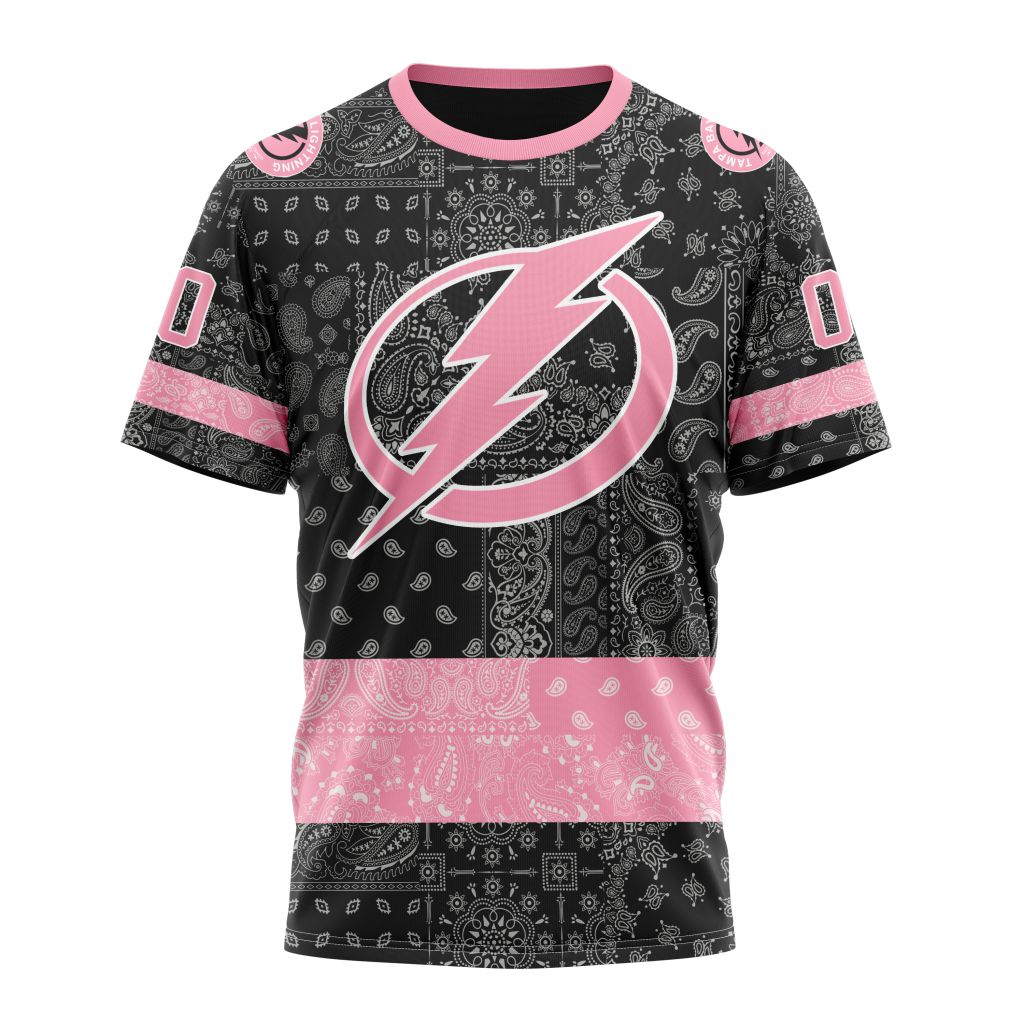 Tampa Bay Lightning Special Pink Paisley Design 01 Personalized Name And Number T-Shirt Oregontrailrvpk Shirt