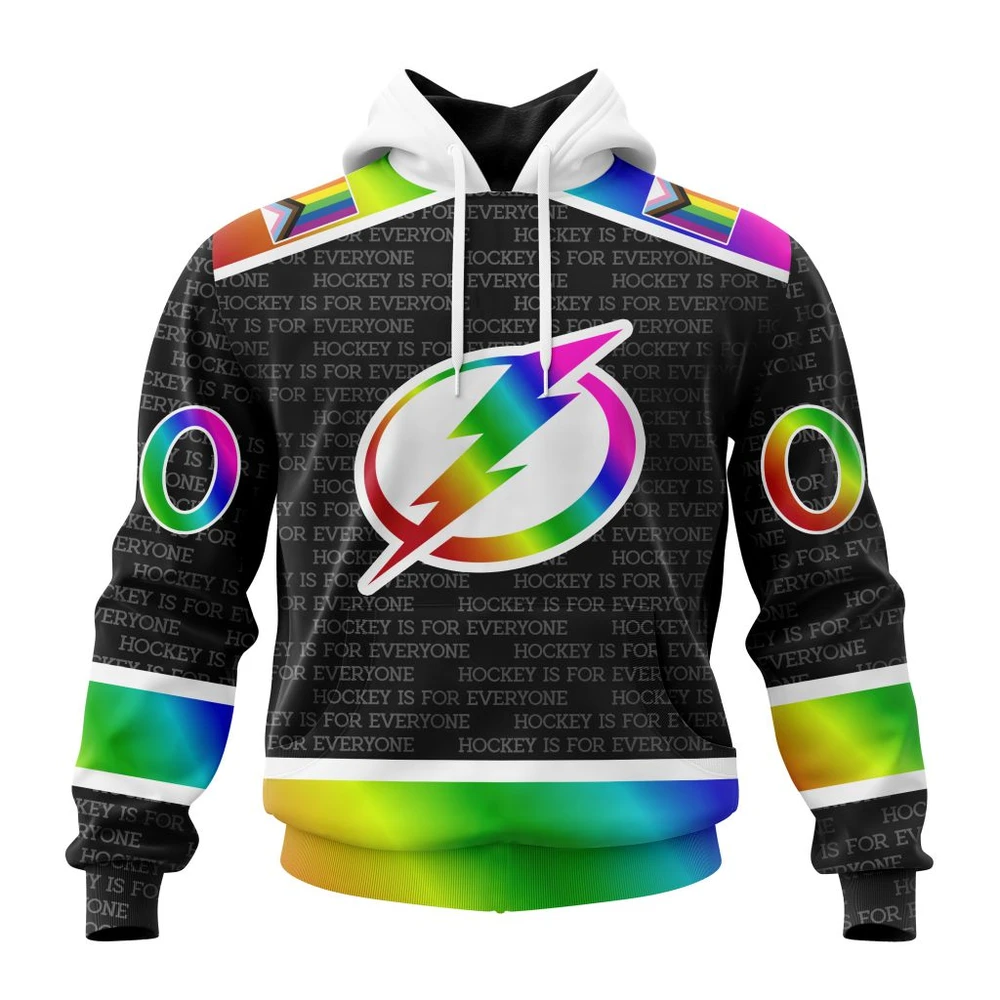 Tampa Bay Lightning Special Pride Design Hockey Is For Everyone All Over Print Hoodie Style 20636