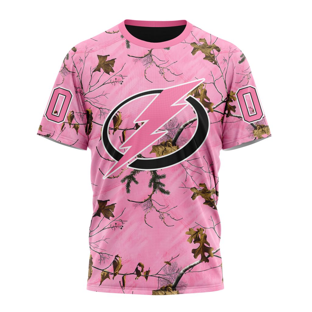 Tampa Bay Lightning Special Realtree Pink Camouflage Design 01 Personalized Name And Number T-Shirt Oregontrailrvpk Shirt