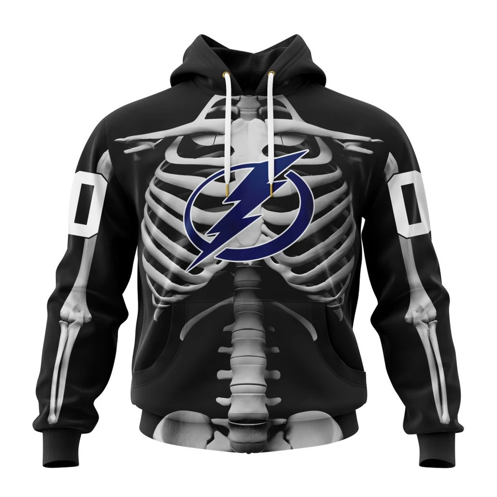 Tampa Bay Lightning Special Skeleton Costume For Halloween All Over Print Hoodie Style 66795