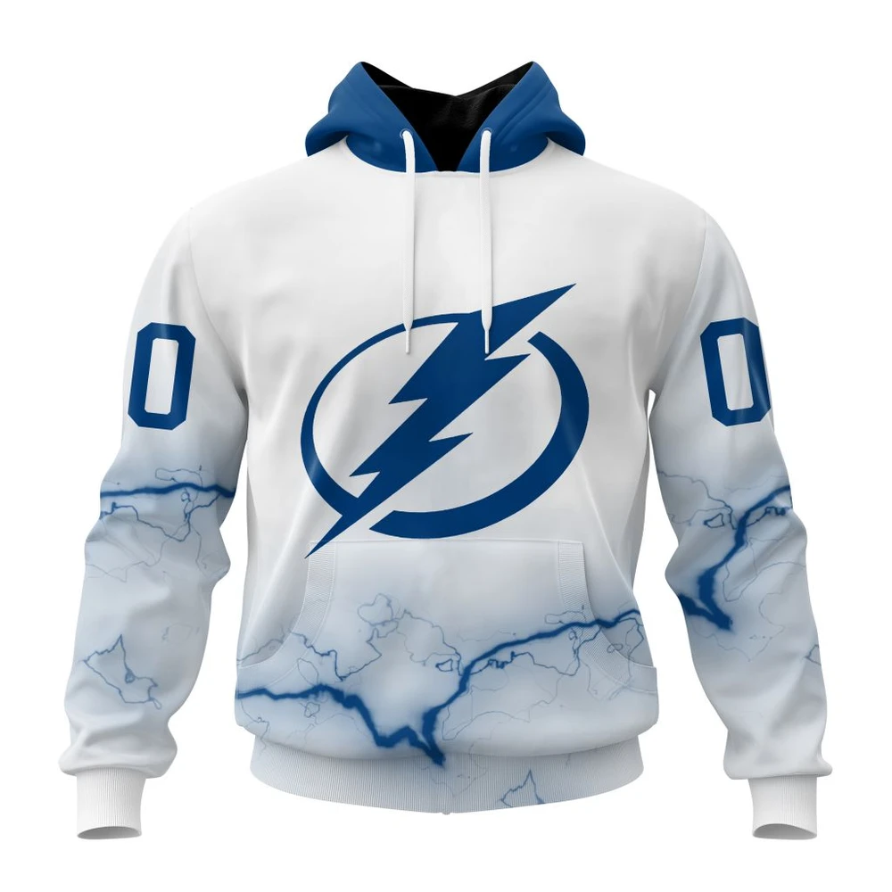 Tampa Bay Lightning Special Whiteout Design All Over Print Hoodie Style 14715