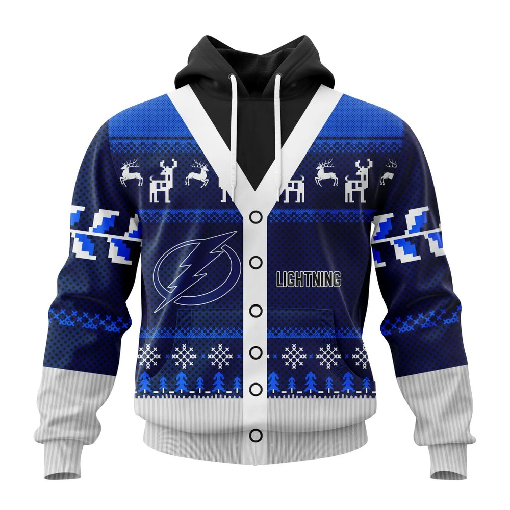 Tampa Bay Lightning Specialized Chrismas Season All Over Print Hoodie Style 13301