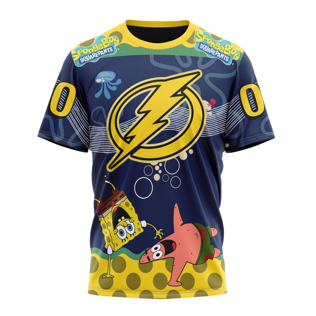 Tampa Bay Lightning Specialized Jersey With SpongeBob Personalized Name And Number T-Shirt Oregontrailrvpk Shirt