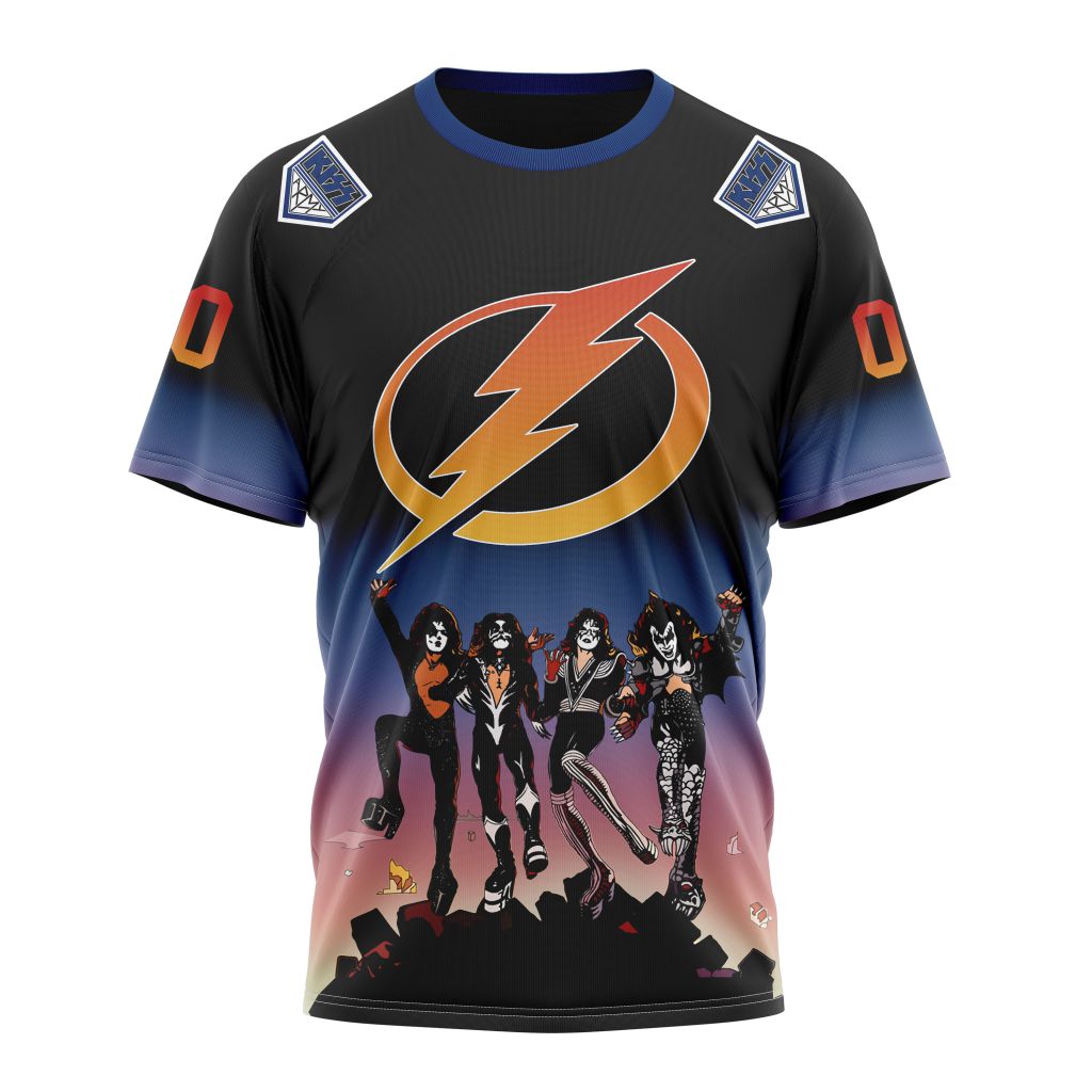 Tampa Bay Lightning X KISS Band Design Personalized Name And Number T-Shirt Oregontrailrvpk Shirt