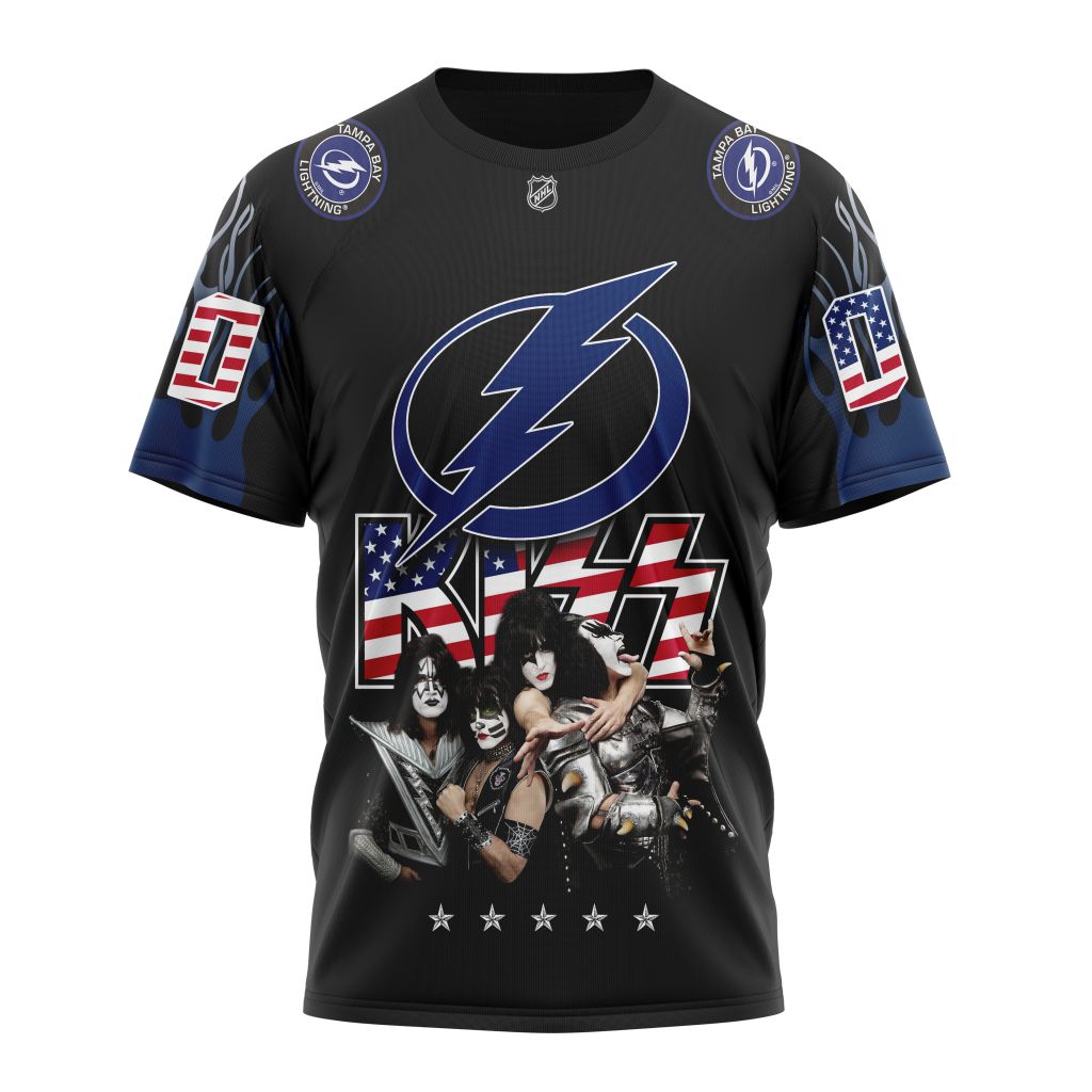 Tampa Bay Lightning X Kiss Specialized Design Personalized Name And Number T-Shirt Oregontrailrvpk Shirt