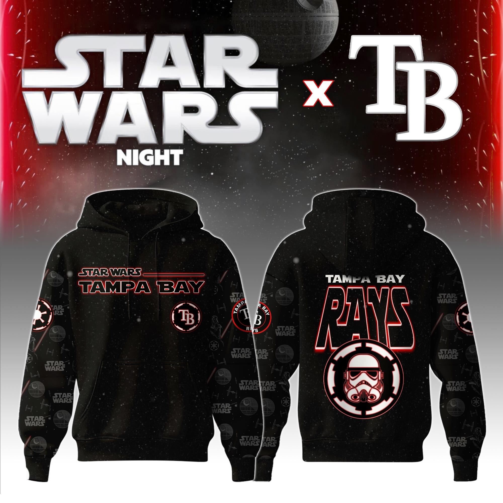 Tampa Bay Rays MLB x Star War Night Special Edition Hoodie 2025 Cool