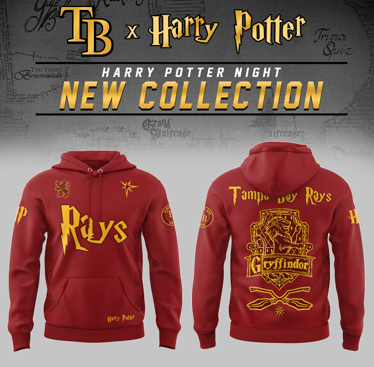 Tampa Bay Rays x Harry Potter Night Gryffindor House Hoodie
