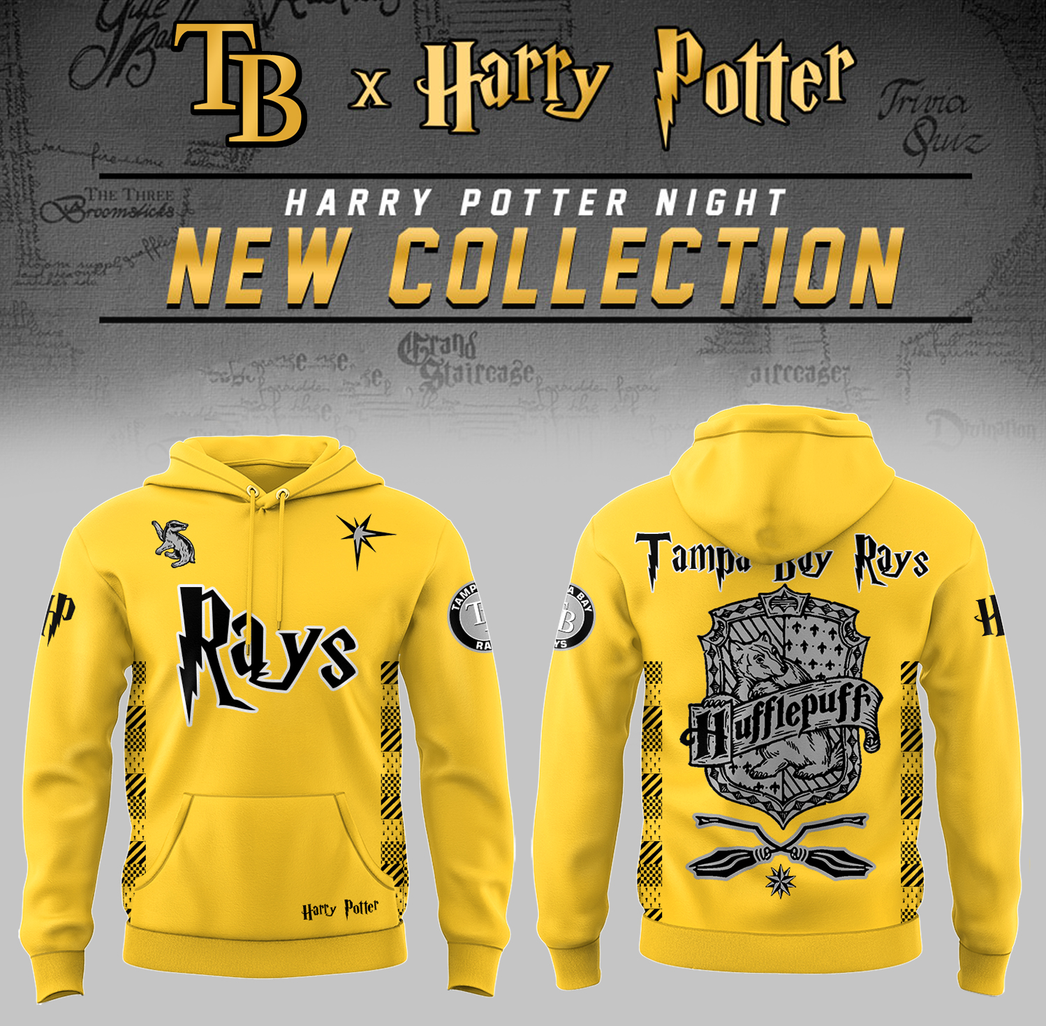Tampa Bay Rays x Harry Potter Night Hufflepuff House Hoodie Baseball Gifts Idea