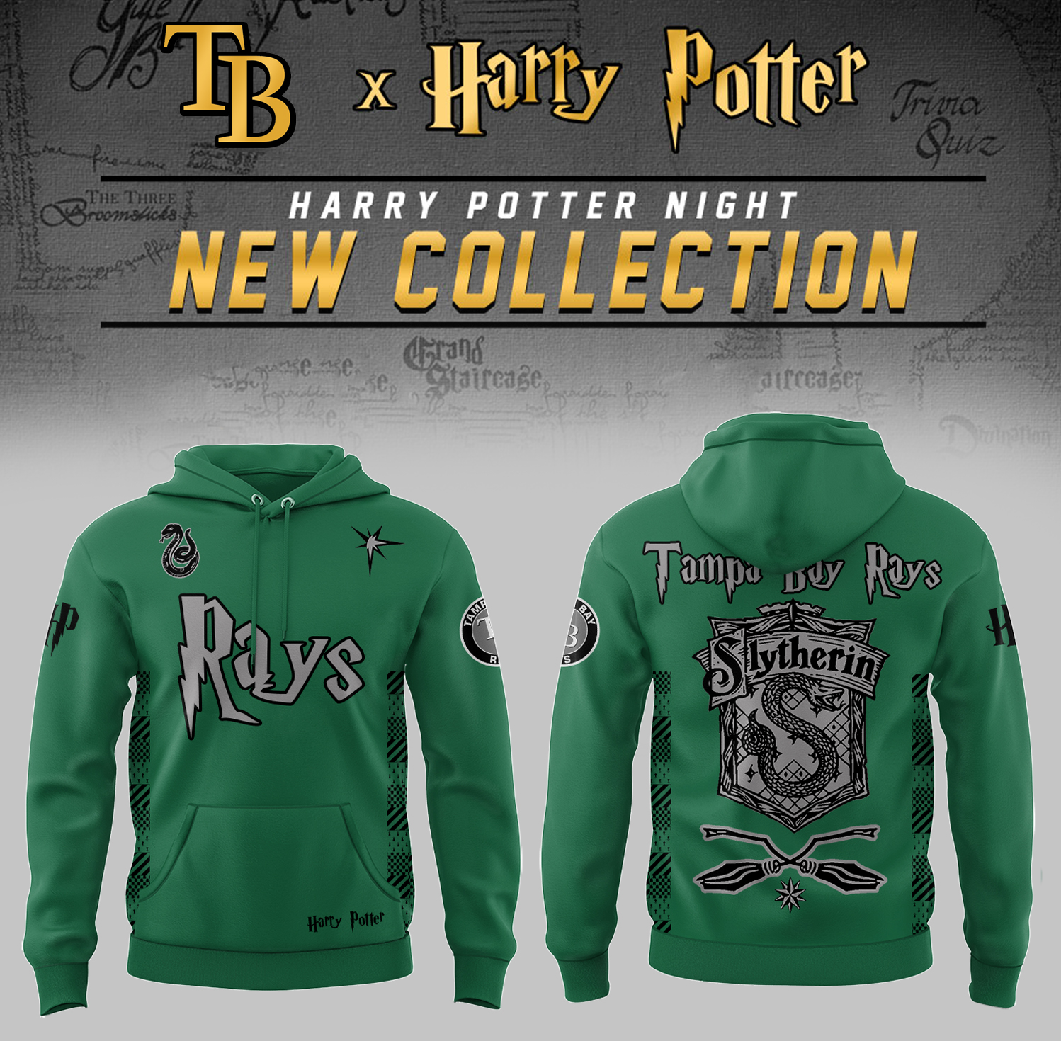 Tampa Bay Rays x Harry Potter Night Slytherin House Hoodie Gift For Baseball Lover