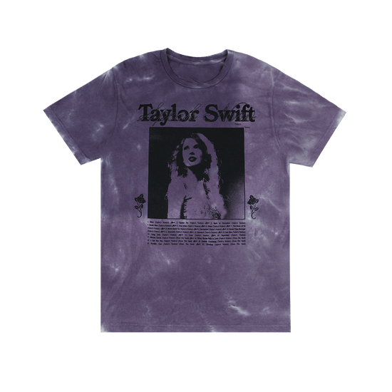 Taylor Swift Merch T-Shirtpeak Now Taylor's Version Tracklist Purple Tie Dye Shirt Oregontrailrvpk Shirt
