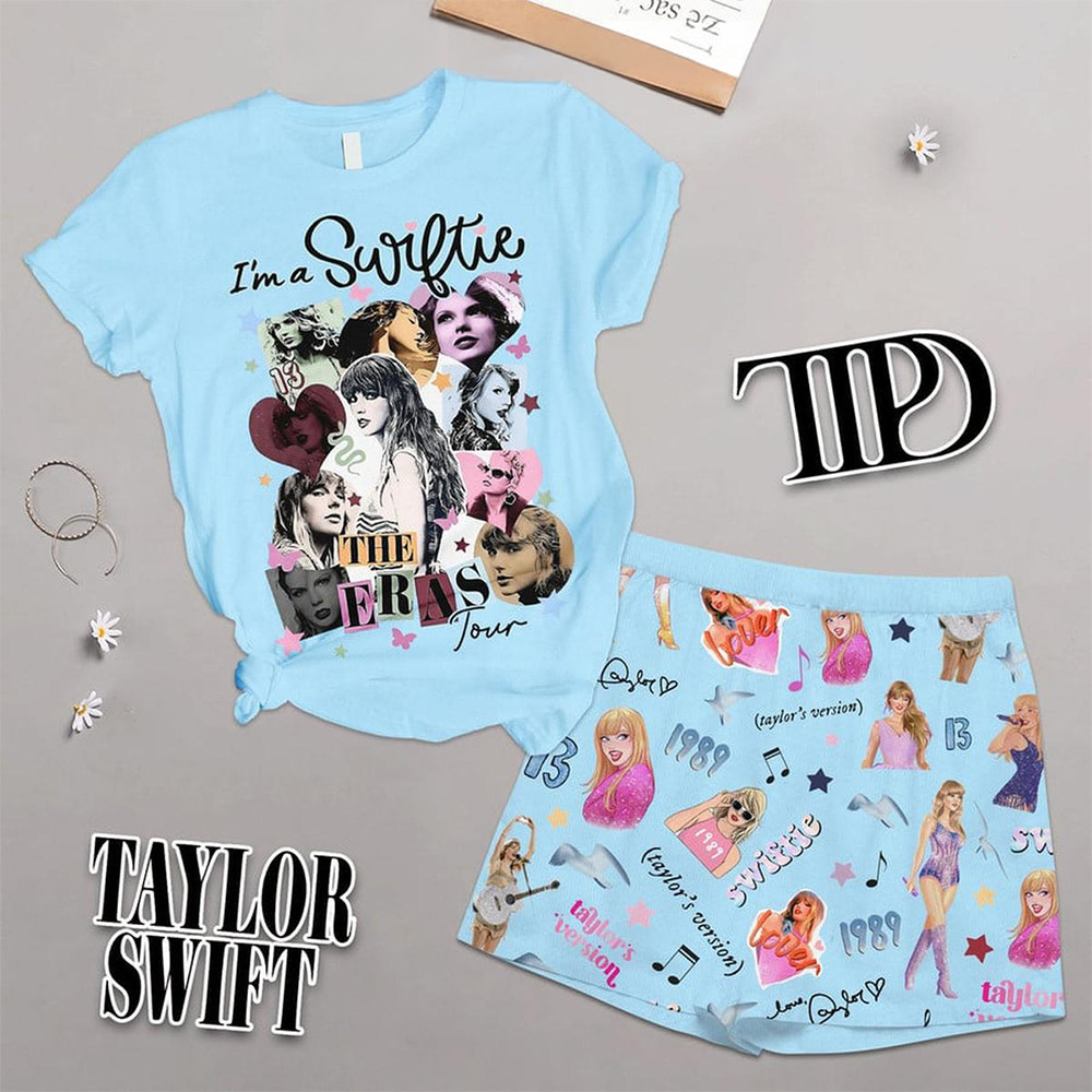 Taylor Swift TTPD I'm A Swiftie In The Eras Tour T-Shirt And Short Pants Set TTPD Merch Oregontrailrvpk Shirt
