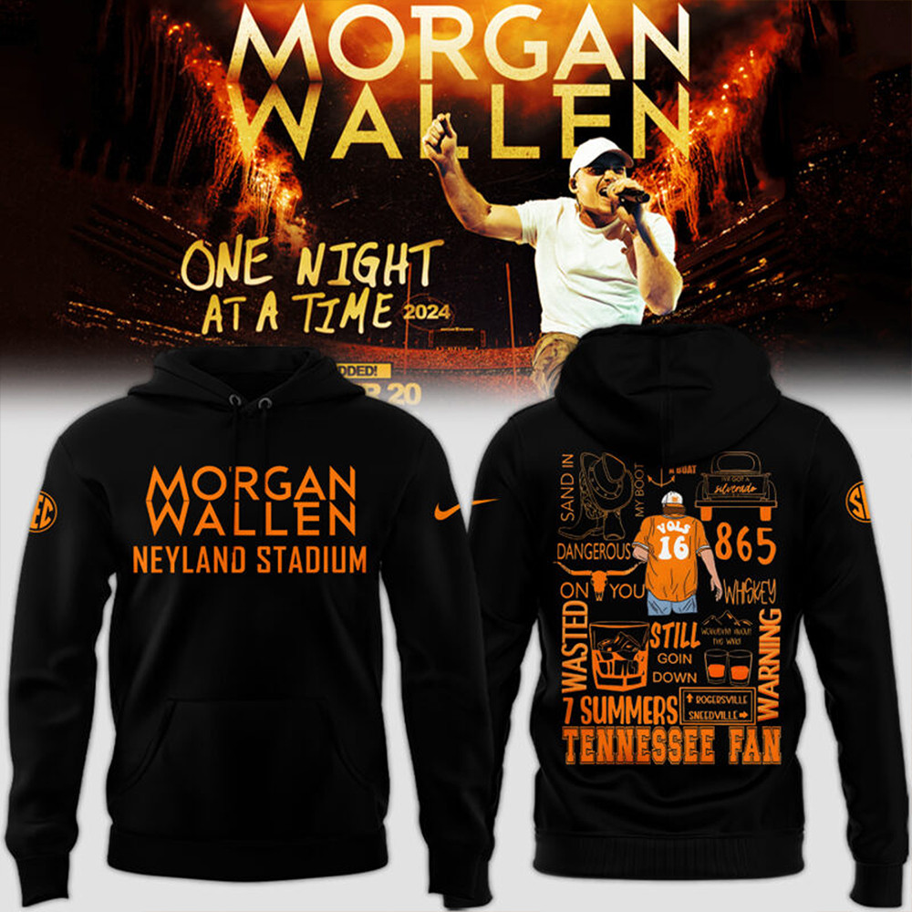 Tennessee 2024 Limited Tennessee x Morgan Wallen Black Hoodie Husband Gifts