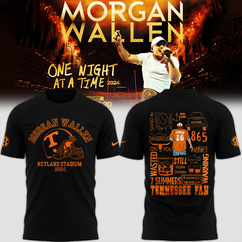 Tennessee 2024 Limited Tennessee x Morgan Wallen Black Shirt Husband Gifts Oregontrailrvpk Shirt