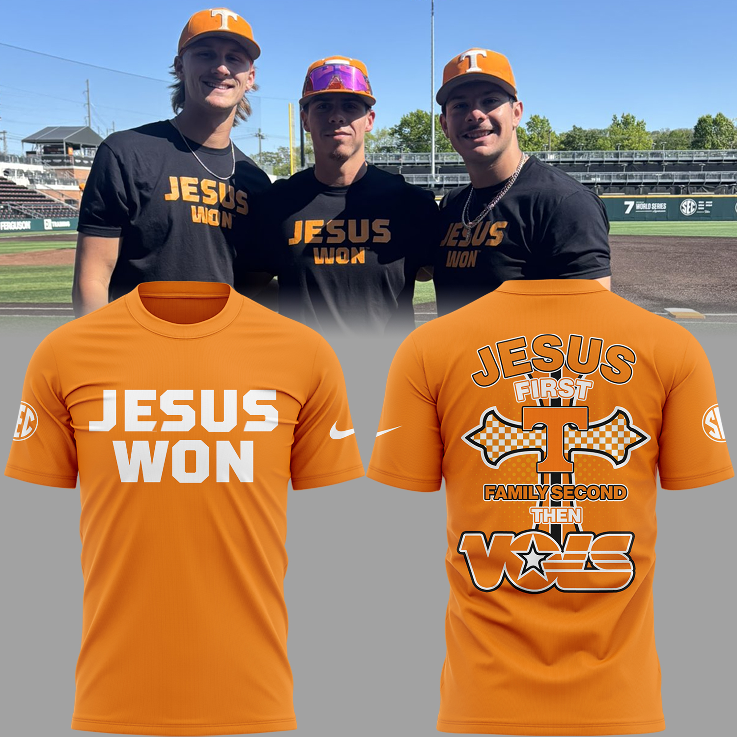 Tennessee Baseball Jesus Won T-Shirt Baseball Father'S Day Gifts Oregontrailrvpk Shirt