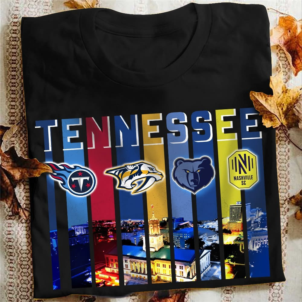 Tennessee City Sport Teams Skyline T-Shirt Best Gifts For Tennessee Sports Fans For Him Her Oregontrailrvpk Shirt