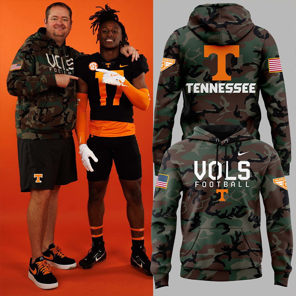 Tennessee Football Nike Camo 2024 Salute to Service Club Hoodie Best