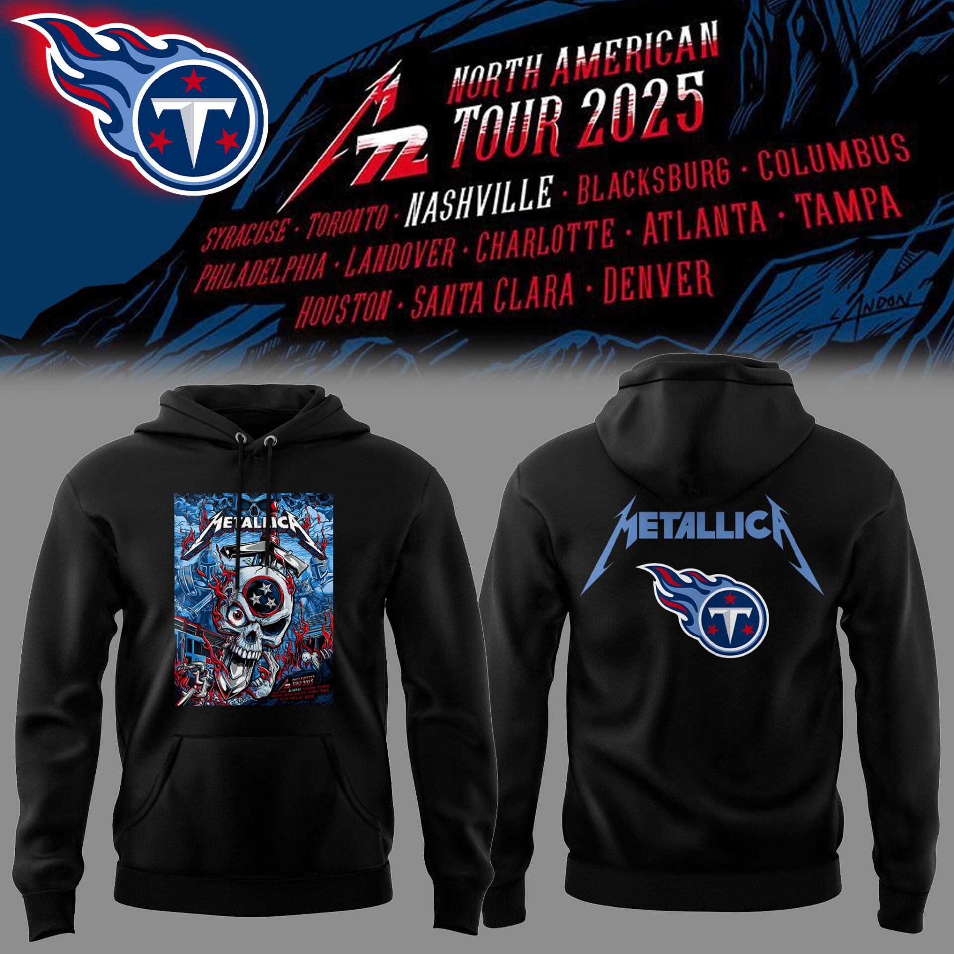 Tennessee Titans Football Music Concert Black Hoodie Senior Football Player Gifts