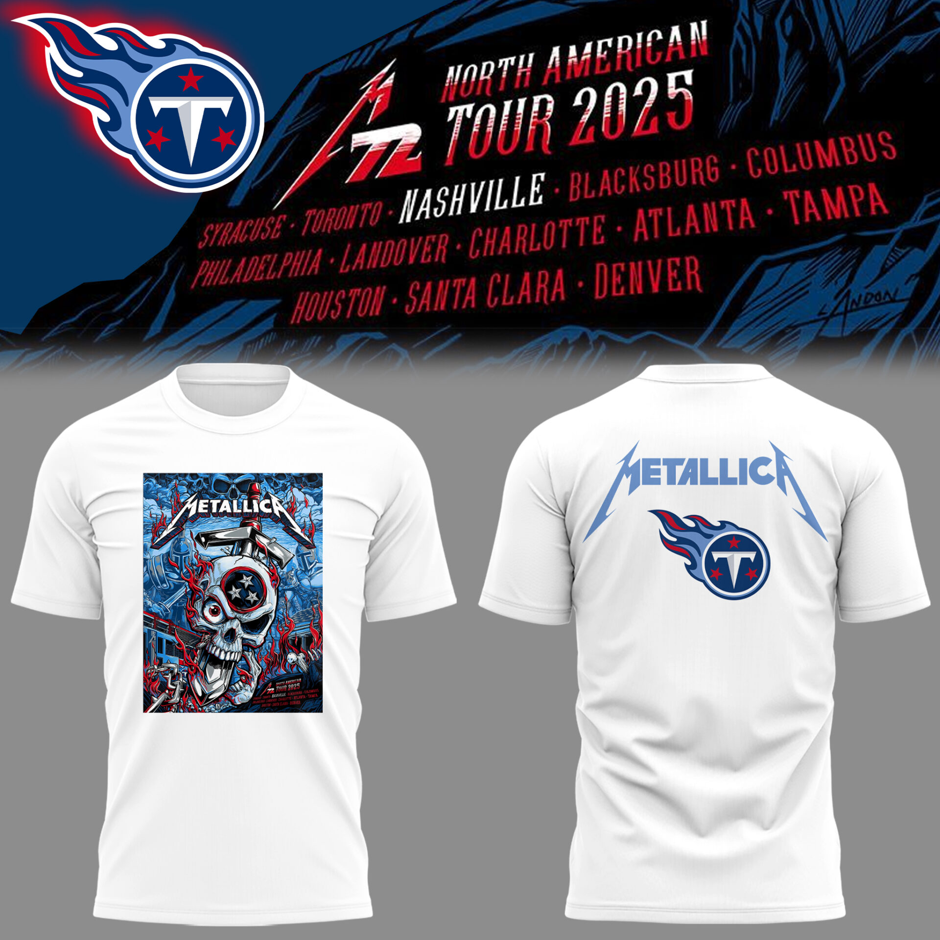 Tennessee Titans Football Music Concert White T-Shirt Best Gifts For Football Fans Oregontrailrvpk Shirt