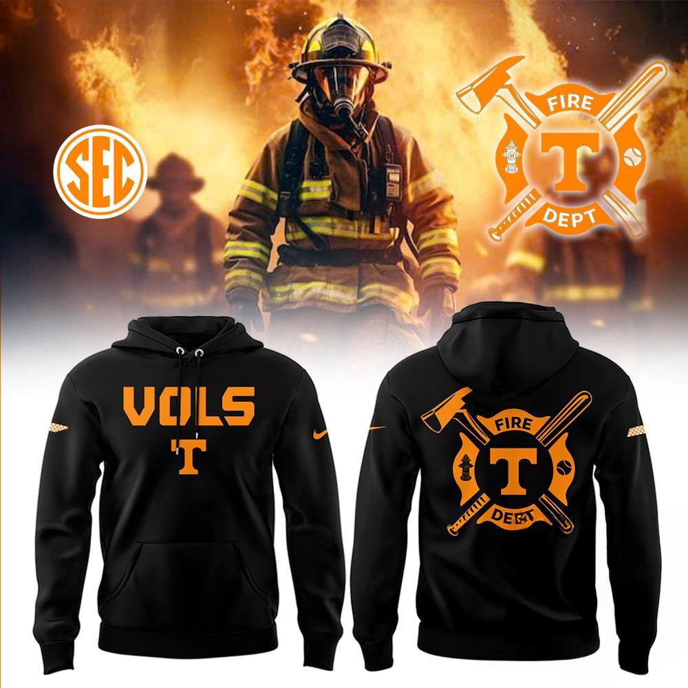 Tennessee Volunteers Baseball x Firefighter Appreciation Night Black Hoodie