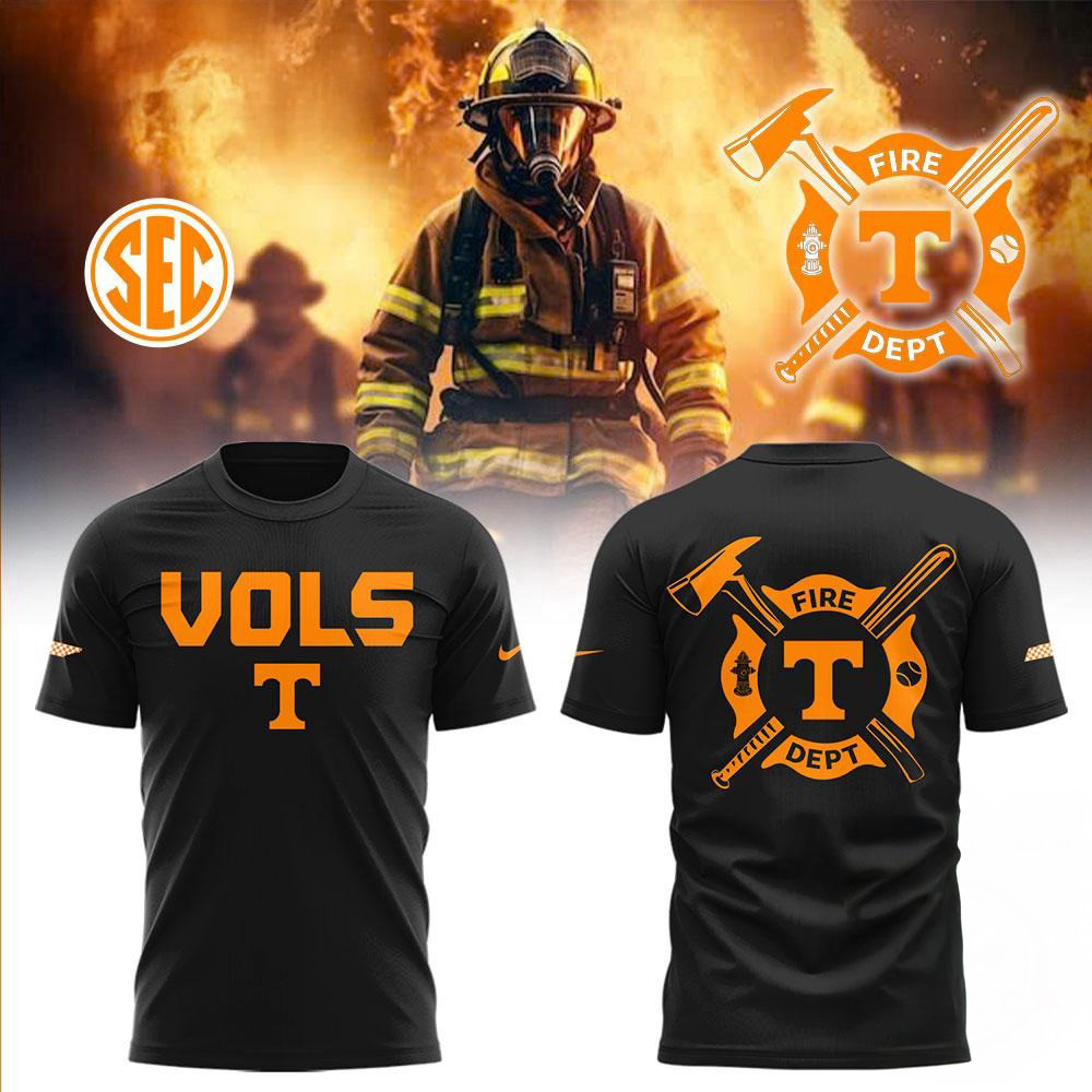 Tennessee Volunteers Baseball x Firefighter Appreciation Night Black Shirt Oregontrailrvpk Shirt
