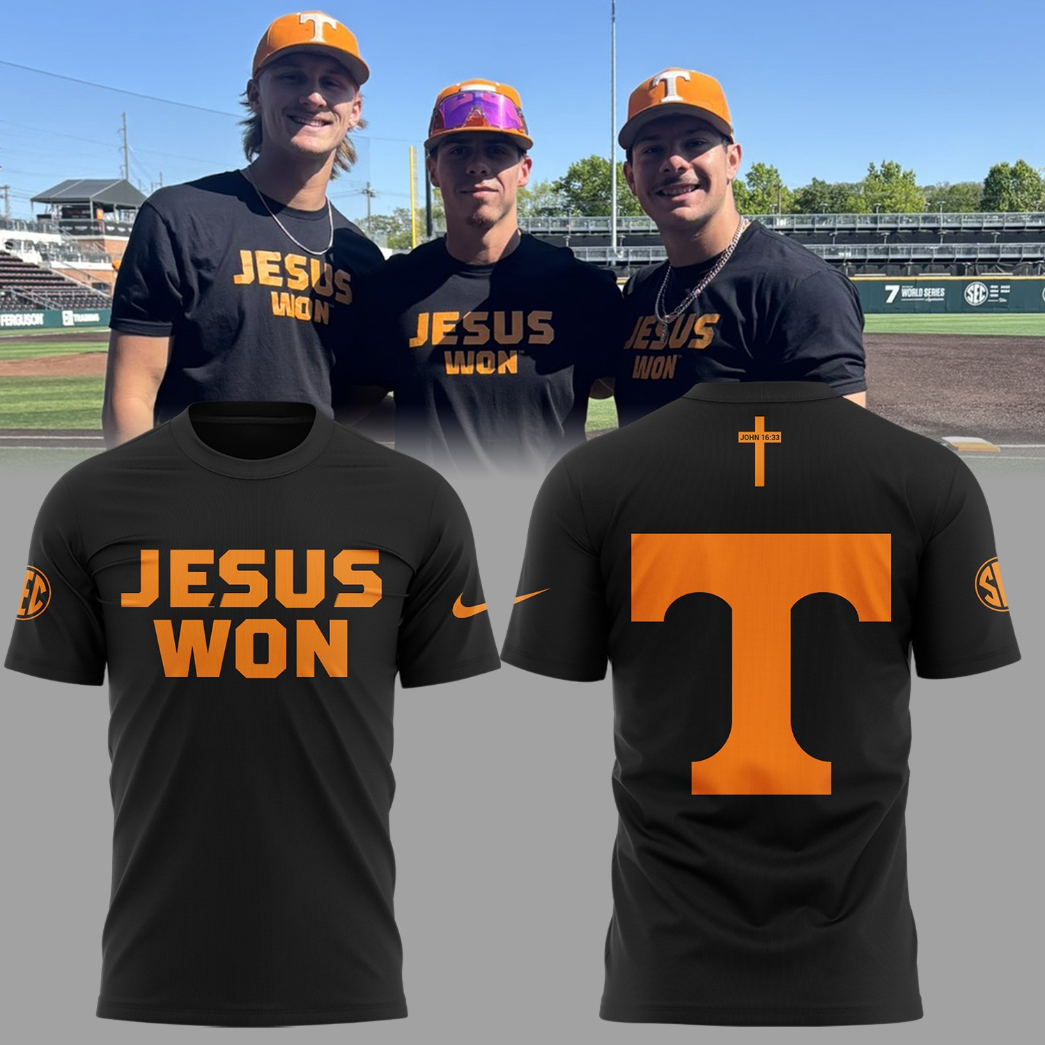 Tennessee Volunteers Jesus Won Orange T-Shirt Presents For Football Fans Oregontrailrvpk Shirt