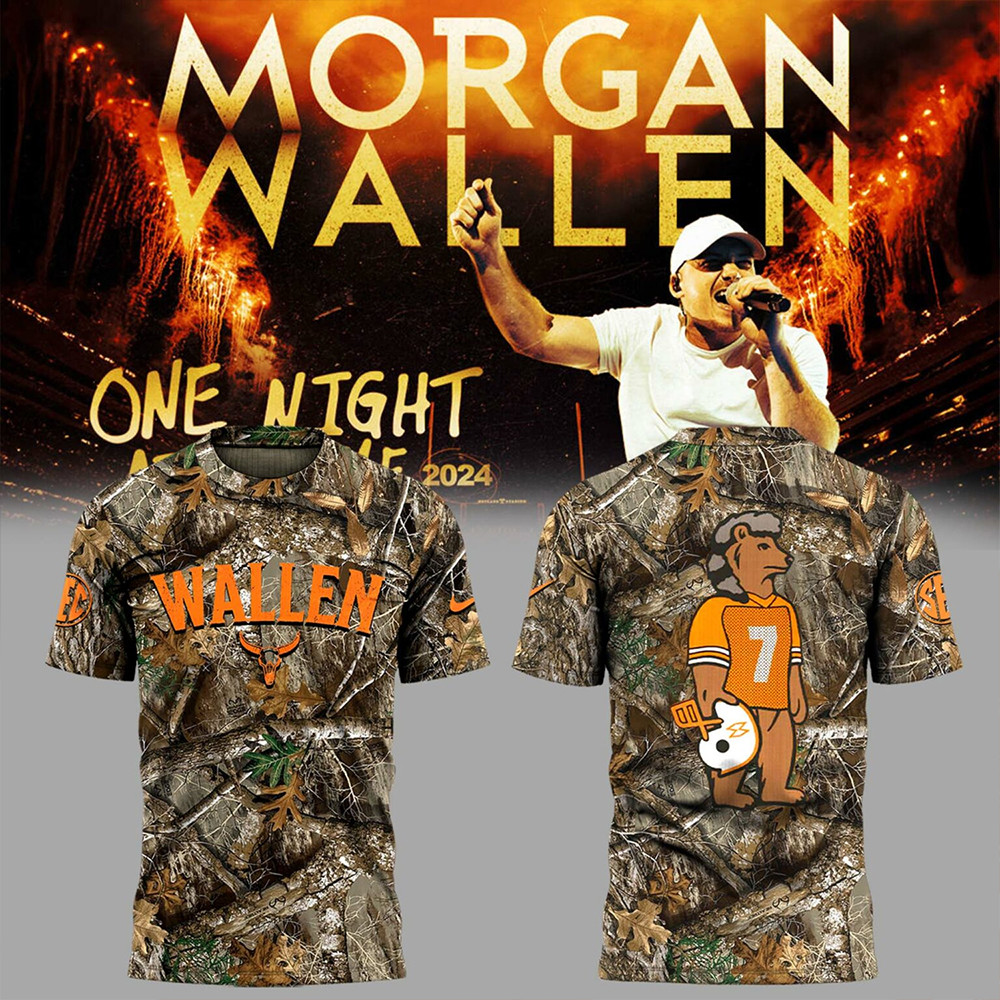 Tennessee x Morgan Wallen Realtree Camo T-Shirt Football Gifts Oregontrailrvpk Shirt