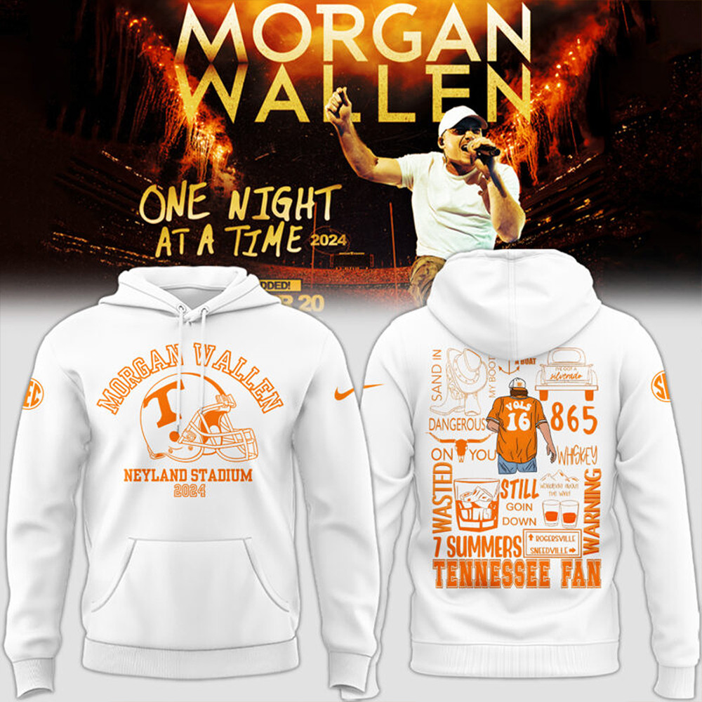 Tennessee x Morgan Wallen White Hoodie Best Gifts For Dad