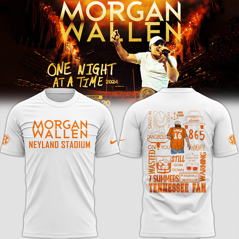 Tennessee x Morgan Wallen White T-Shirt Oregontrailrvpk Shirt