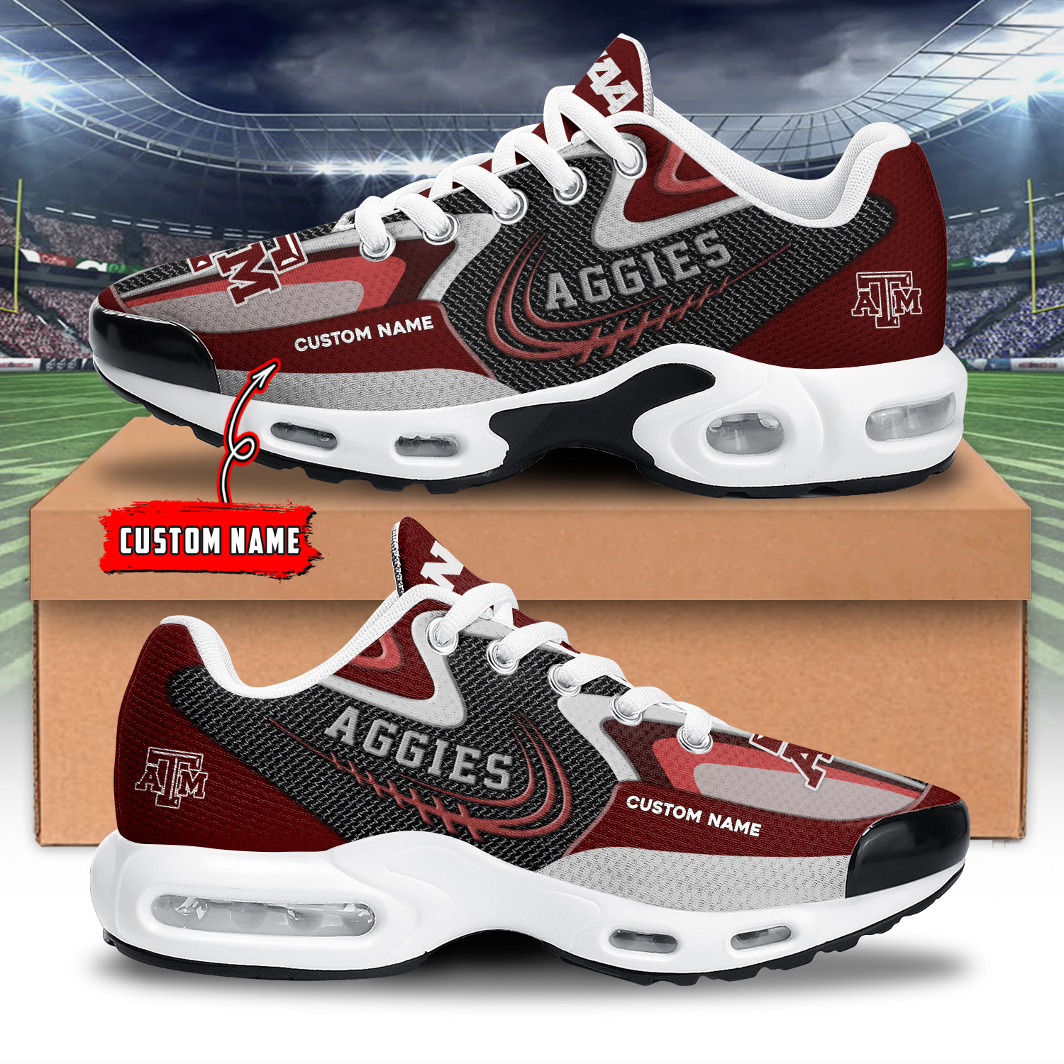 Texas A&M Aggies Air Max Plus Shoes Sneakers For Men And Women