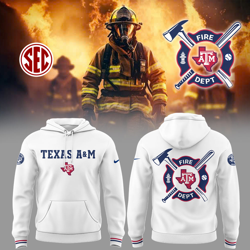 Texas A&M Baseball x Firefighter Appreciation Night Hoodie Baseball Mom Gifts