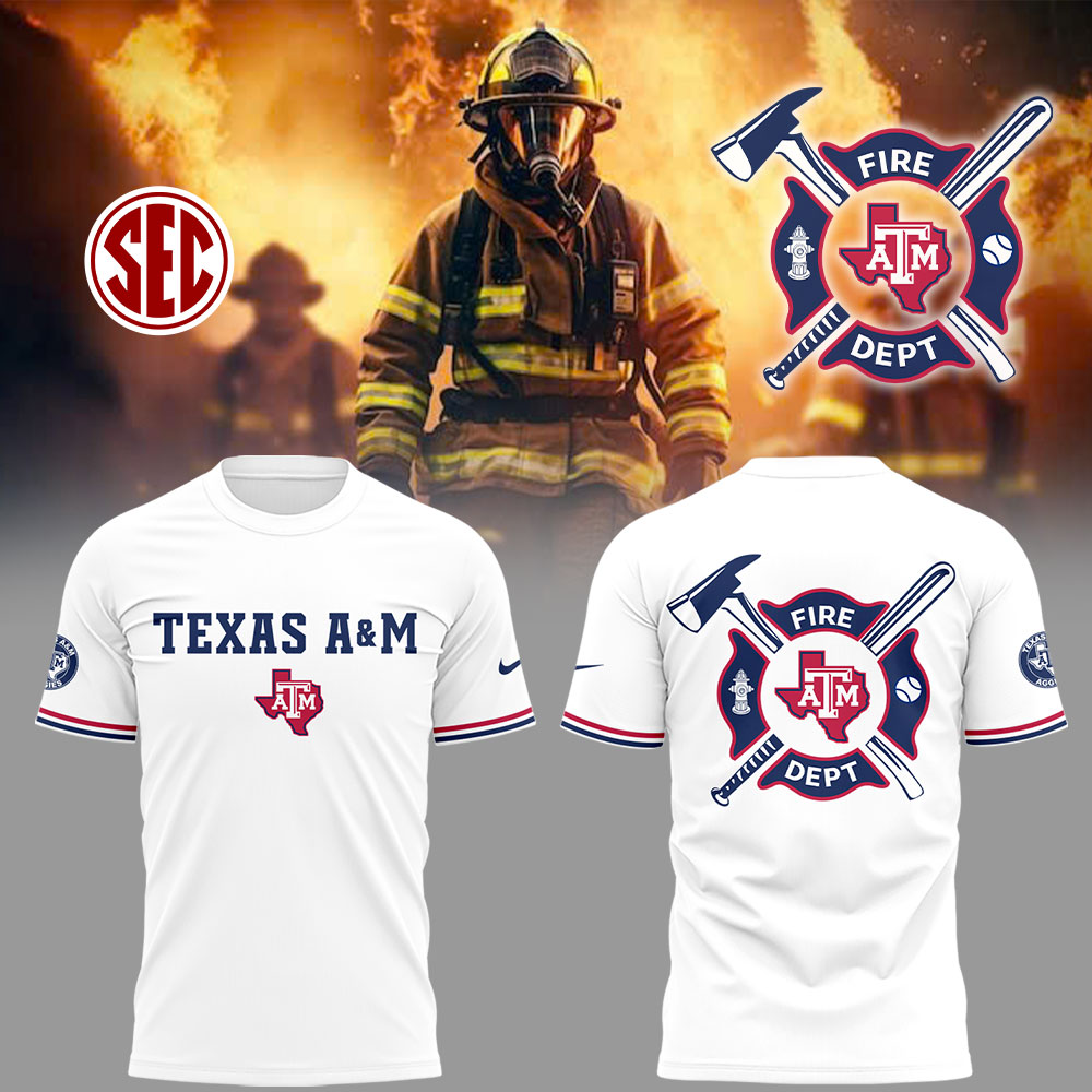 Texas A&M Baseball x Firefighter Appreciation Night T-Shirt Gift For Baseball Lover Oregontrailrvpk Shirt