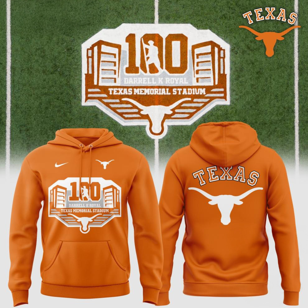 Texas Longhorns Celebrating 100 Years Of Darrell K Royal-Texas Memorial Stadium Hoodie
