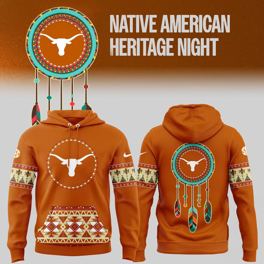 Texas Longhorns Football Native American Heritage Hoodie Football
