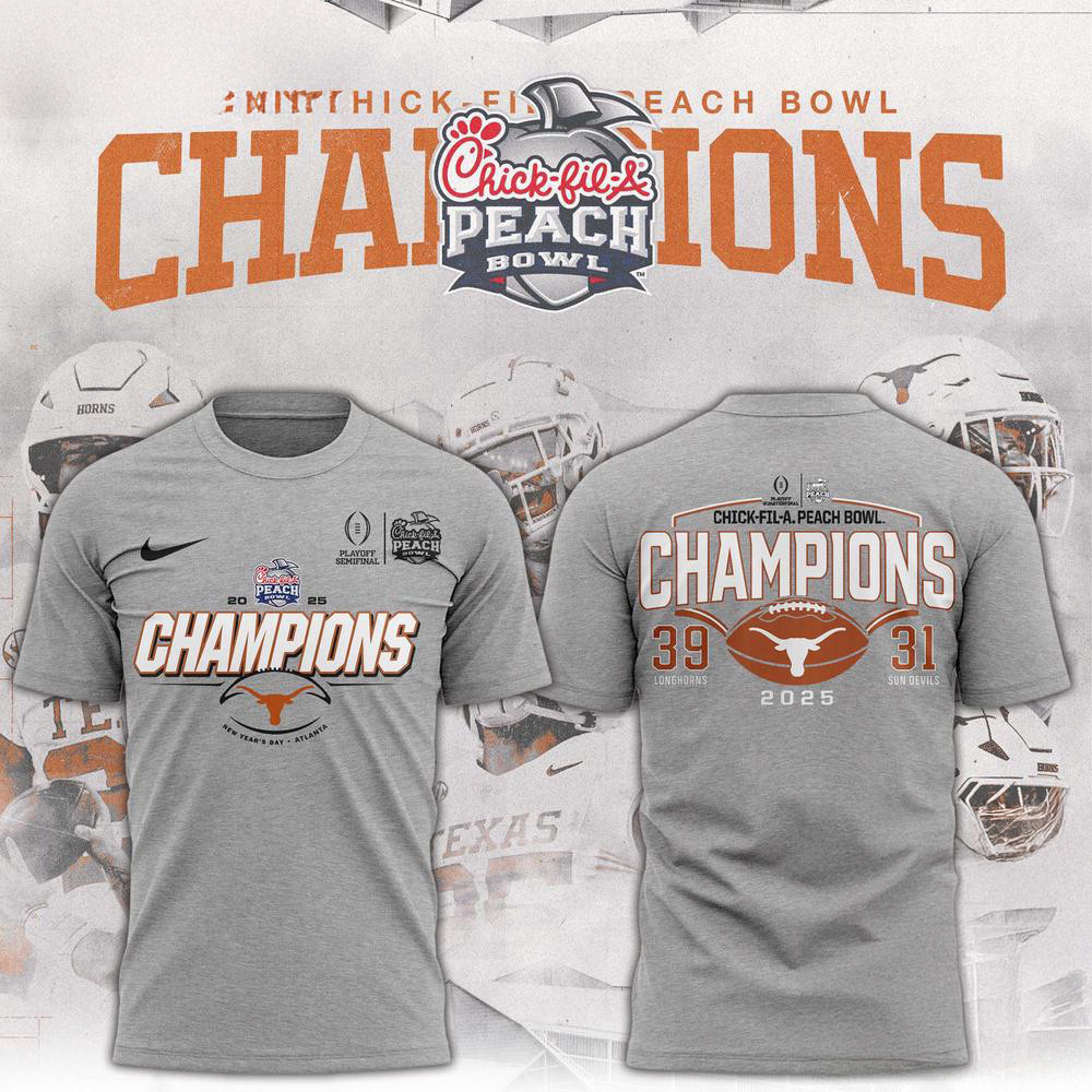Texas Longhorns Football Playoff 2025 Peach Bowl Champions 39-31 Score Shirt Football Oregontrailrvpk Shirt