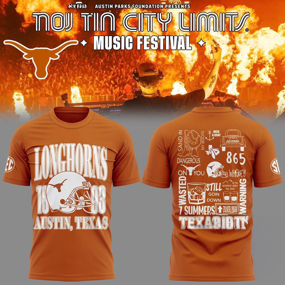 Texas Longhorns Football x Austin City Festival Orange T-Shirt Gift Ideas For Football Lovers Oregontrailrvpk Shirt