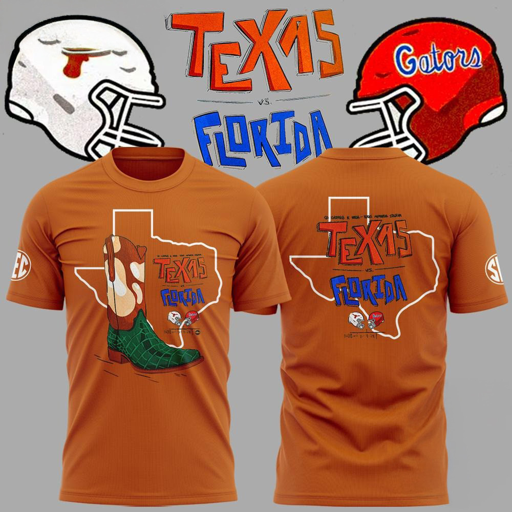 Texas Longhorns x Florida Gators 2024 New Orange T-Shirt Football Related Gifts Oregontrailrvpk Shirt