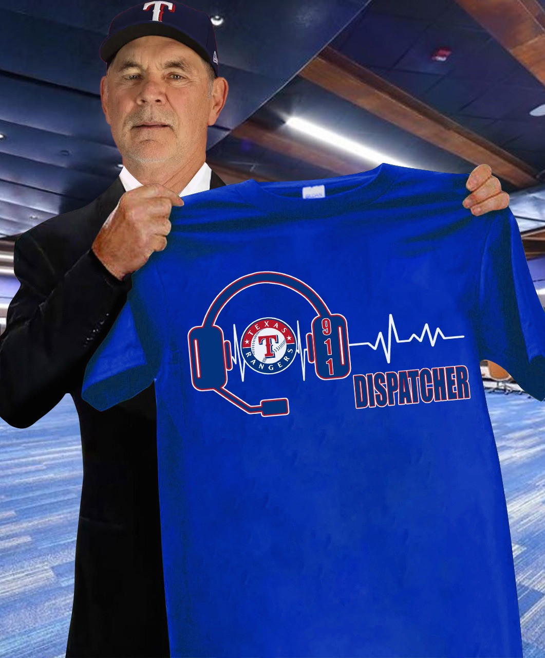 Texas Rangers 911 Dispatcher T-Shirt Honor 911 Dispatcher Texas Rangers Baseball Oregontrailrvpk Shirt