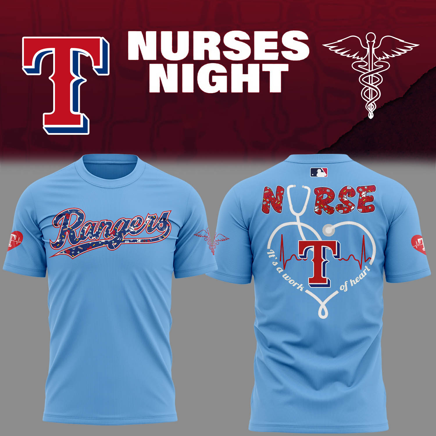 Texas Rangers Nurses Night T-Shirt For Baseball Players Baseball Father's Day Gifts Oregontrailrvpk Shirt