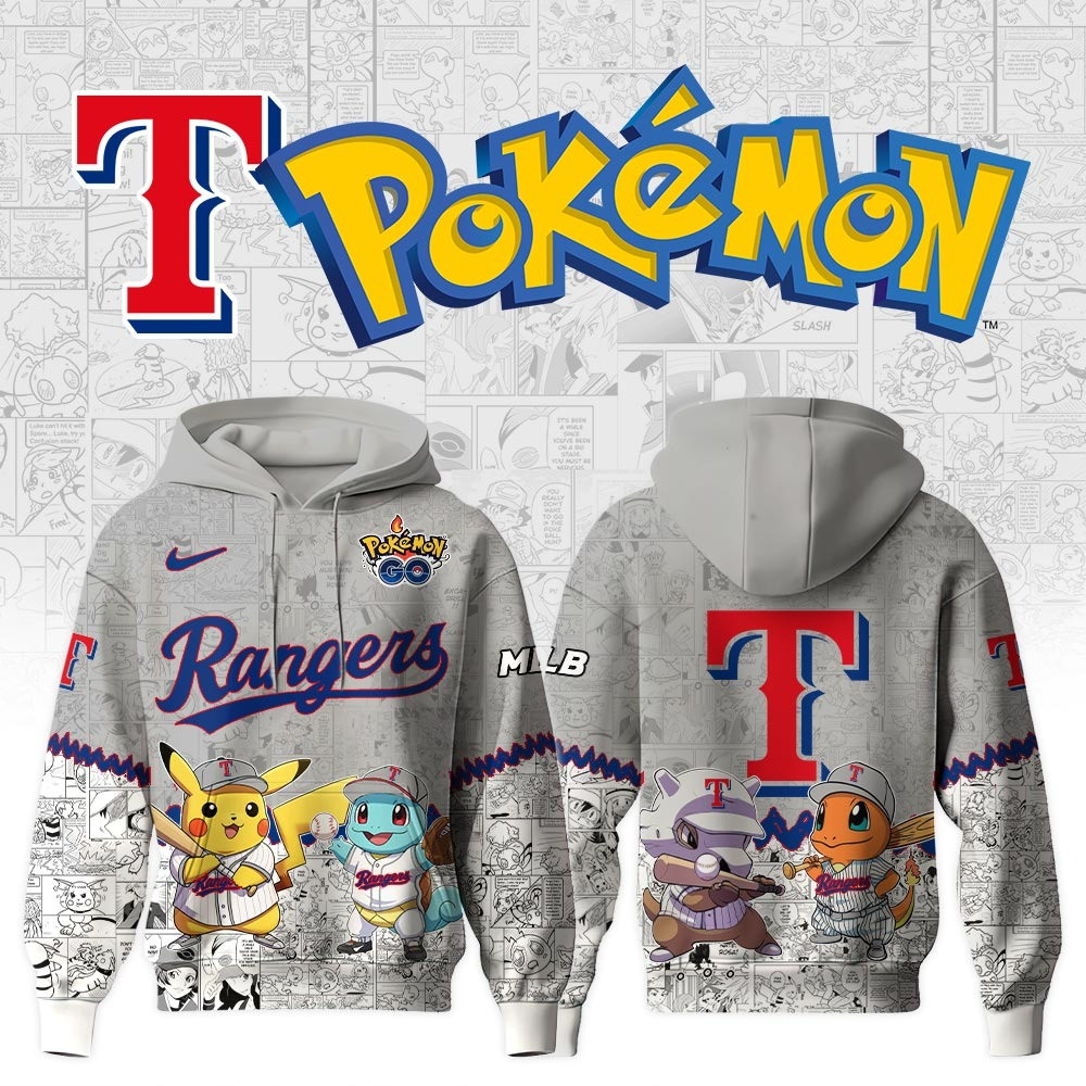 Texas Rangers X Pok mon Go Hoodie MLB Merch Fans For Him Her