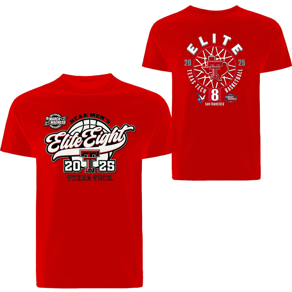 Texas Tech Elite 8 Eight Shirt 2025 NCAA Men's Basketball March Madness Merch T-Shirt Oregontrailrvpk Shirt