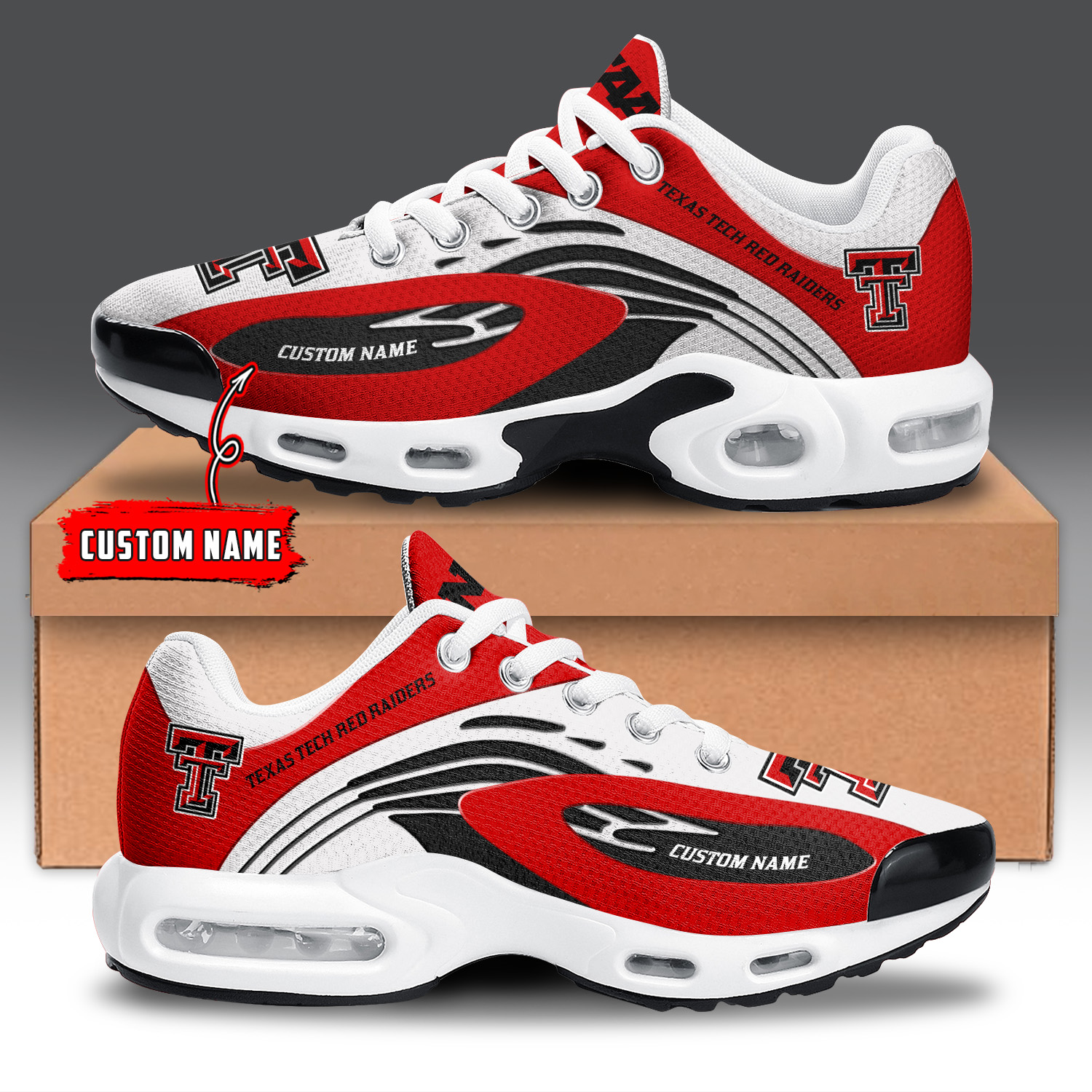Texas Tech Red Raiders Air Max Plus Shoes Sneakers For Men And Women